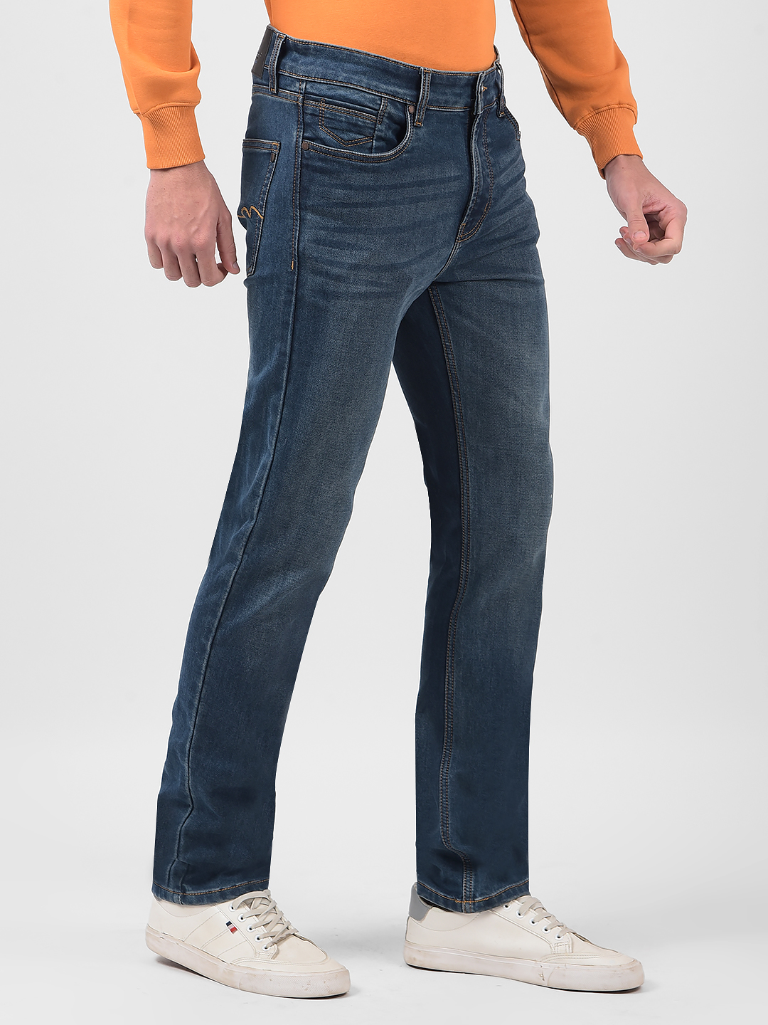 Numero Uno Men Solid Dark Blue Jeans